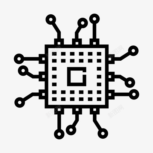 单片机电路电子图标svg_新图网 https://ixintu.com 办公 单片机 商务综合线图标集 处理器 电子 电路 科技