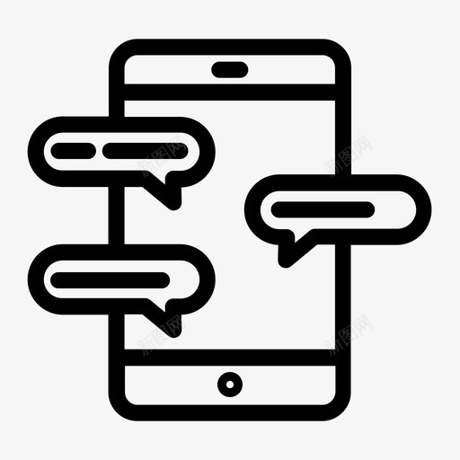 信息对话手机图标svg_新图网 https://ixintu.com 信息 对话 手机 短信