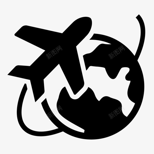 世界各地飞机旅行图标svg_新图网 https://ixintu.com 世界各地 旅行 物流配送 飞机