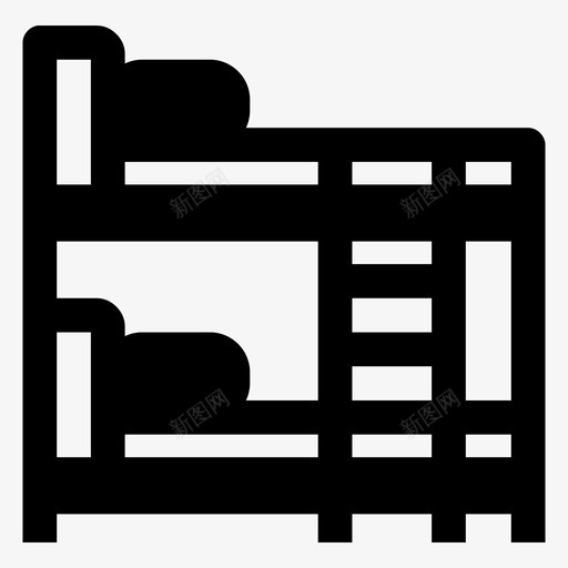 床卧室双层床图标svg_新图网 https://ixintu.com 卧室 双层床 家具 床 床垫 睡眠