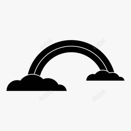 彩虹云多云图标svg_新图网 https://ixintu.com 云 多云 多云的天气 彩虹