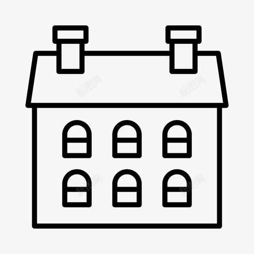 村庄建筑物家图标svg_新图网 https://ixintu.com 城镇 家 建筑物 房子 村庄