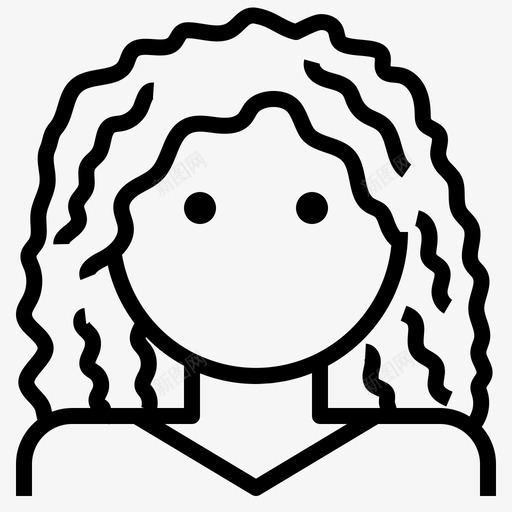 卷发女人化身绒毛图标svg_新图网 https://ixintu.com 化身 卷发女人 绒毛