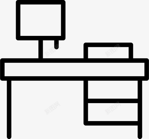 工作台书桌文件图标svg_新图网 https://ixintu.com 书房 书桌 台灯 家具薄 工作台 文件