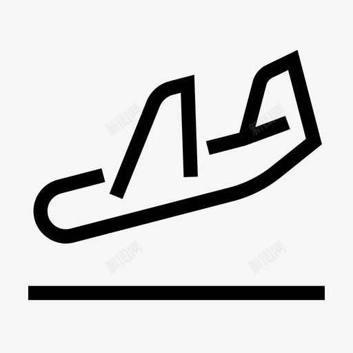 到达飞机降落图标svg_新图网 https://ixintu.com 到达 机场标志 降落 飞机