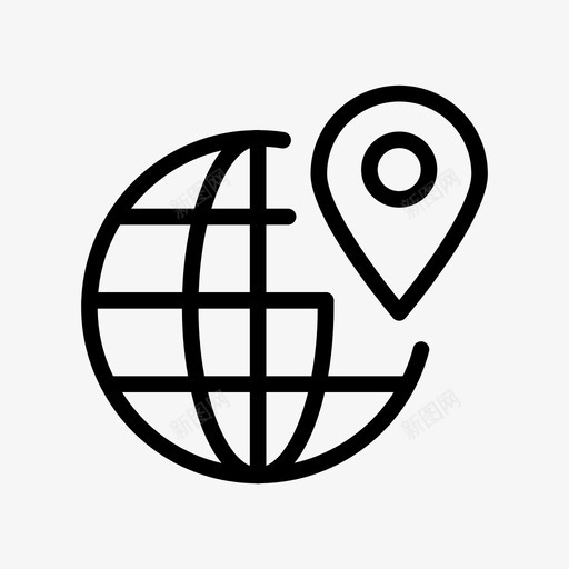 位置地球地图图标svg_新图网 https://ixintu.com 世界 位置 在线营销线图标第一卷 地图 地球 技术