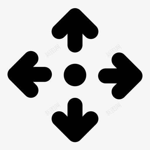 起点箭头方向图标svg_新图网 https://ixintu.com 发散 方向 移动 箭头 起点