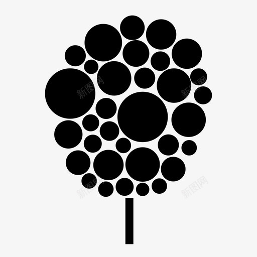树花森林图标svg_新图网 https://ixintu.com 公园 树 树苗 森林 花 花园