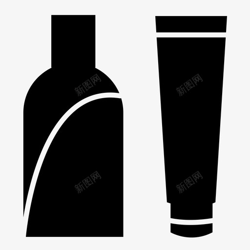 洗发水护发素化妆品图标svg_新图网 https://ixintu.com 化妆品 卫生 女性时尚固体 护发素 水疗 洗发水