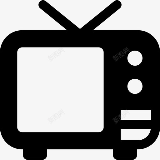 老式电视技术媒体广告图标svg_新图网 https://ixintu.com 媒体广告 技术 老式电视