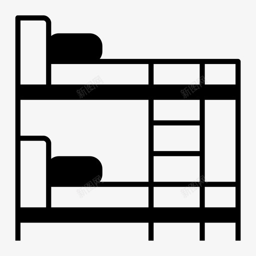 床卧室双层床图标svg_新图网 https://ixintu.com 卧室 双层床 家具 床 床垫 睡眠