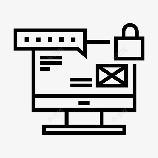 数据安全加密隐私图标svg_新图网 https://ixintu.com 保护 办公和商务综合线图标集 加密 安全 数据安全 隐私