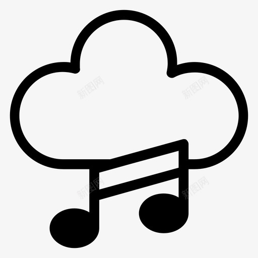 音乐音频云图标svg_新图网 https://ixintu.com 云 云计算 媒体 播放器 旋律 音乐 音频