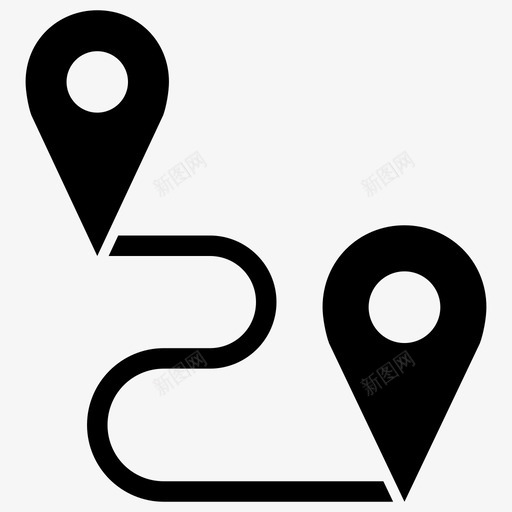 路线距离位置图标svg_新图网 https://ixintu.com 位置 地图 距离 路线
