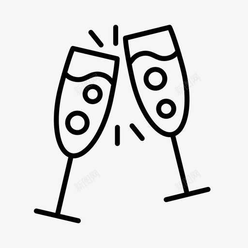 香槟庆祝干杯图标svg_新图网 https://ixintu.com 干杯 庆祝 情人节 母亲节 饮料 香槟