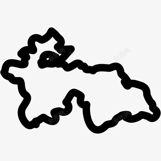 塔吉克斯坦亚洲国家地图大纲图标svg_新图网 https://ixintu.com 亚洲国家地图大纲 塔吉克斯坦
