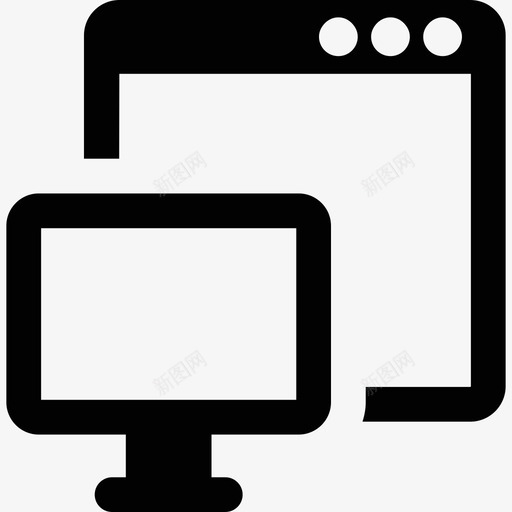 具有浏览器技术响应式网络的PC机图标svg_新图网 https://ixintu.com 具有浏览器 响应式网络的PC机 技术