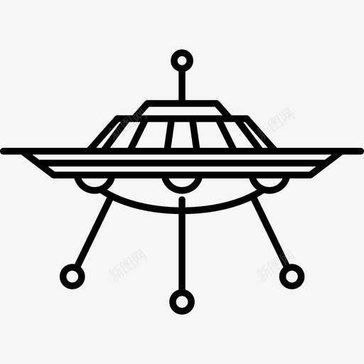 大型不明飞行物太空线状图标svg_新图网 https://ixintu.com 大型不明飞行物 太空 线状