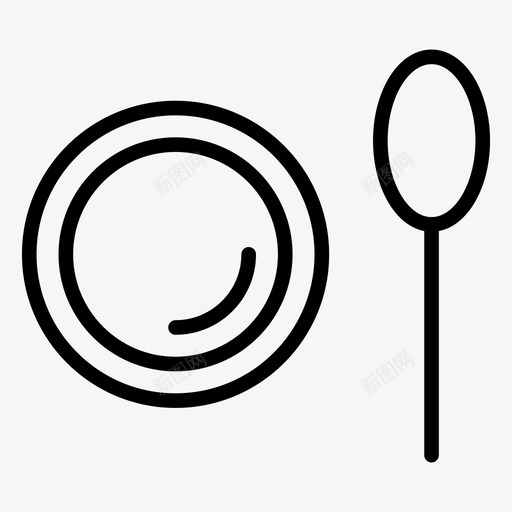 盘子吃的食物图标svg_新图网 https://ixintu.com 勺子 吃的 夏天和旅游线路图标 盘子 食物 餐馆