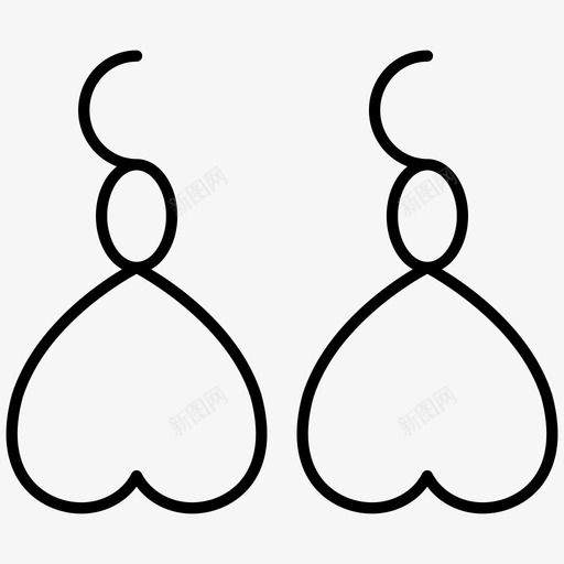 耳环时尚珠宝图标svg_新图网 https://ixintu.com 时尚 珠宝 耳环