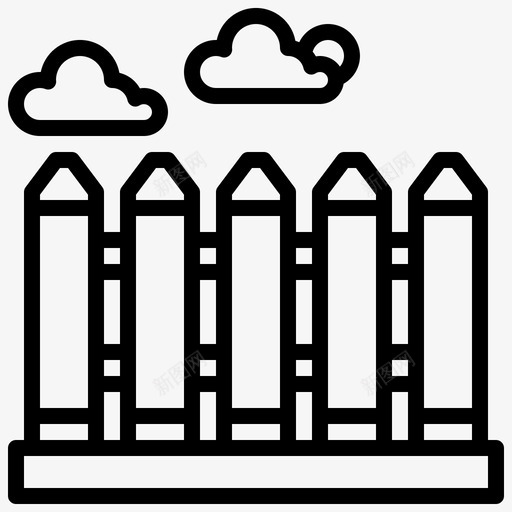 房屋围墙图标svg_新图网 https://ixintu.com 围墙 房屋