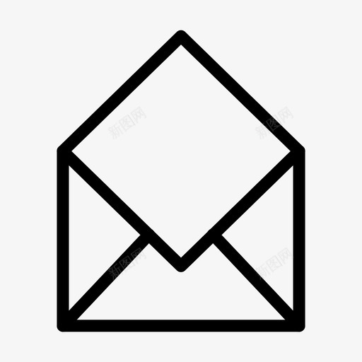 打开收件箱信件图标svg_新图网 https://ixintu.com 信件 打开 收件箱 消息 购物 购物和电子商务线图标第二卷