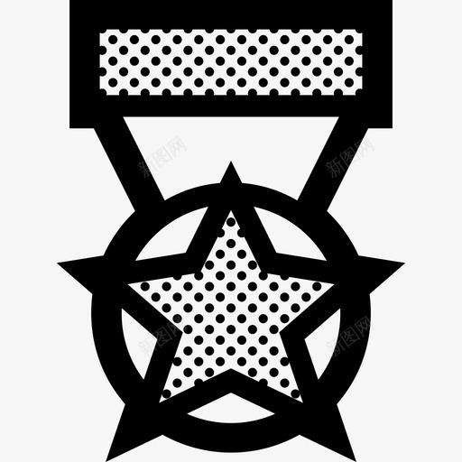 军章功勋徽章图标svg_新图网 https://ixintu.com 军章 功勋 徽章 粗线条点缀 装饰