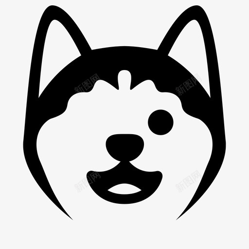 微笑狗表情图标svg_新图网 https://ixintu.com 微笑 情感 感觉 狗 表情 西伯利亚哈士奇表情