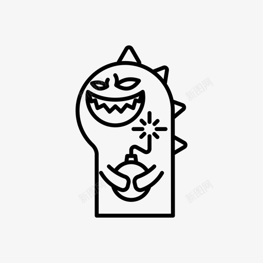 无知残忍表情图标svg_新图网 https://ixintu.com 怪物 怪物表情 无知 残忍 表情 邪恶