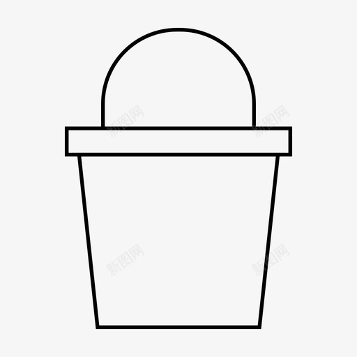 水桶垃圾桶野餐线图标svg_新图网 https://ixintu.com 垃圾桶 水桶 野餐线