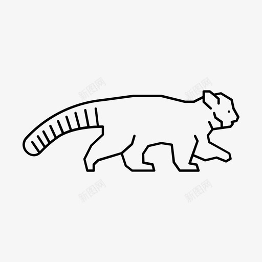 小熊猫动物濒危图标svg_新图网 https://ixintu.com 动物 小熊猫 尾巴 条纹 濒危 濒危物种