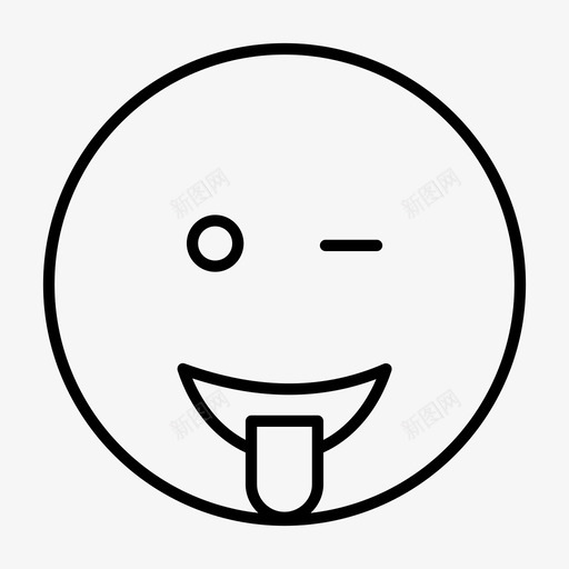 眨眼表情微笑图标svg_新图网 https://ixintu.com 微笑 眨眼 舌头 表情