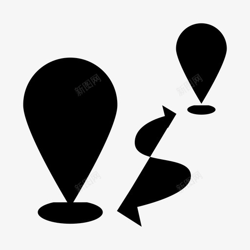 路线图钉箭头目的地图标svg_新图网 https://ixintu.com 地图 导航 标准化的日常大纲 目的地 箭头 路线图钉 道路