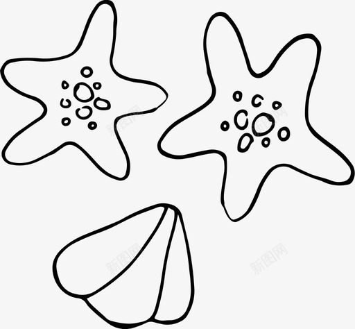 海星和贝壳动物群海洋动物图标svg_新图网 https://ixintu.com 动物群 水下 海星和贝壳 海洋世界 海洋动物