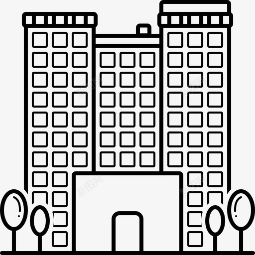 公寓建筑出租图标svg_新图网 https://ixintu.com 公寓 出租 建筑