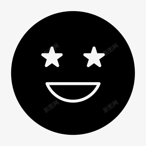 微笑表情笑脸图标svg_新图网 https://ixintu.com 微笑 星星 笑脸 表情