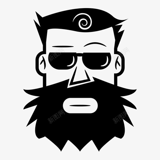 时髦胡子卡通图标svg_新图网 https://ixintu.com 卡通 太阳镜 时髦 男人 胡子 酷