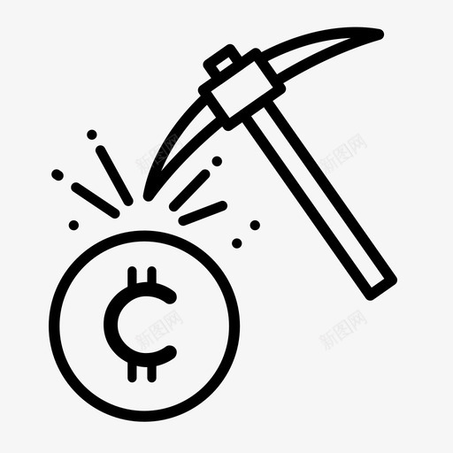 加密采矿比特币加密货币图标svg_新图网 https://ixintu.com 加密货币 加密采矿 安全 比特币
