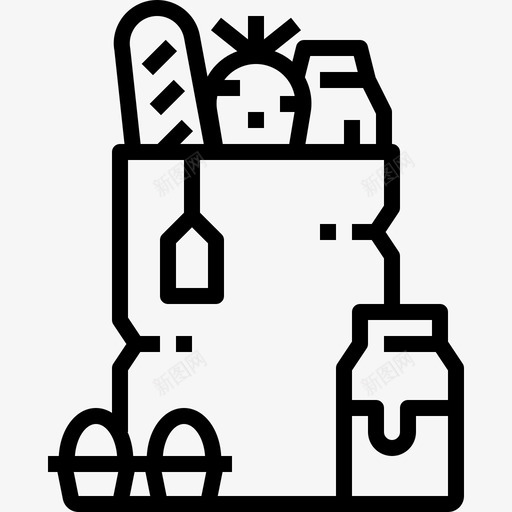 超市购物袋食品杂货购物图标svg_新图网 https://ixintu.com 商店 电子商务 购物 超市购物袋 食品杂货