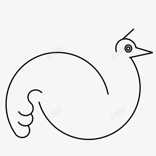 孔雀鸟自然图标svg_新图网 https://ixintu.com 孔雀 自然 野生 鸟