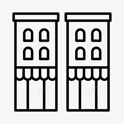 建筑物房屋商店图标svg_新图网 https://ixintu.com 商店 城镇 建筑物 房屋