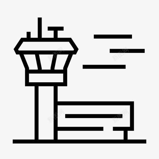 机场控制塔调度员图标svg_新图网 https://ixintu.com 控制塔 旅行 机场 机场标志 航班 调度员