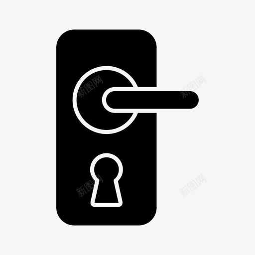 门把手锁孔锁图标svg_新图网 https://ixintu.com 锁 锁孔 门把手