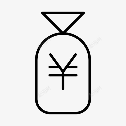 钱现金资金图标svg_新图网 https://ixintu.com 日元 现金 资金 钱 钱袋