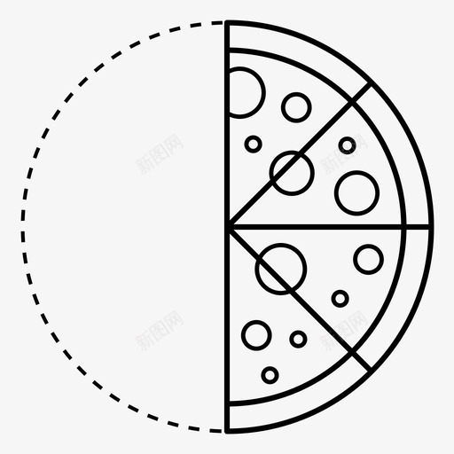披萨八分之四分数一半图标svg_新图网 https://ixintu.com 一半 分数 切片 四分之二 披萨八分之四 比率分数 百分比