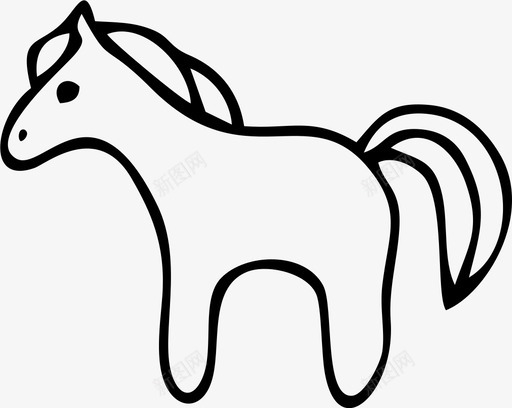 马动物手绘图标svg_新图网 https://ixintu.com 动物 手绘 马