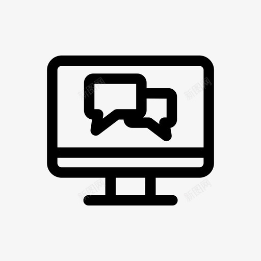 在线聊天电脑对话图标svg_新图网 https://ixintu.com 互联网 在线聊天 对话 电脑 语音泡泡