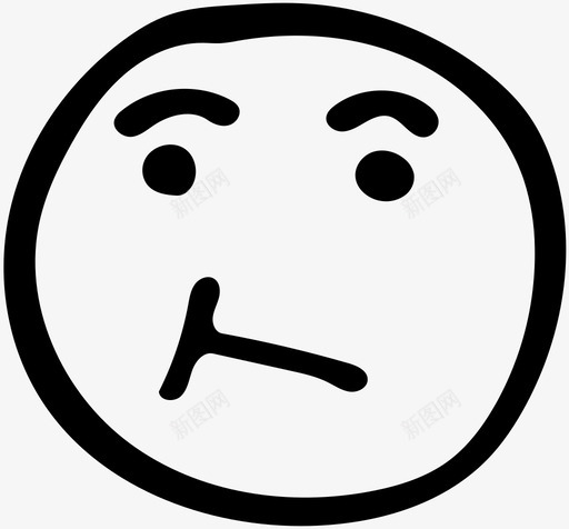 困惑哑巴更多的手绘表情符号图标svg_新图网 https://ixintu.com 哑巴 困惑 更多的手绘表情符号