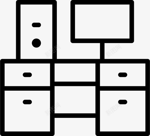 工作台电脑家具图标svg_新图网 https://ixintu.com 书房 办公室 家具 家具薄 屏风 工作台 电脑