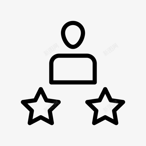 用户等级星级图标svg_新图网 https://ixintu.com 在线营销线图标第一卷 技术 星级 用户 等级